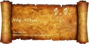 Vég Vitus névjegykártya